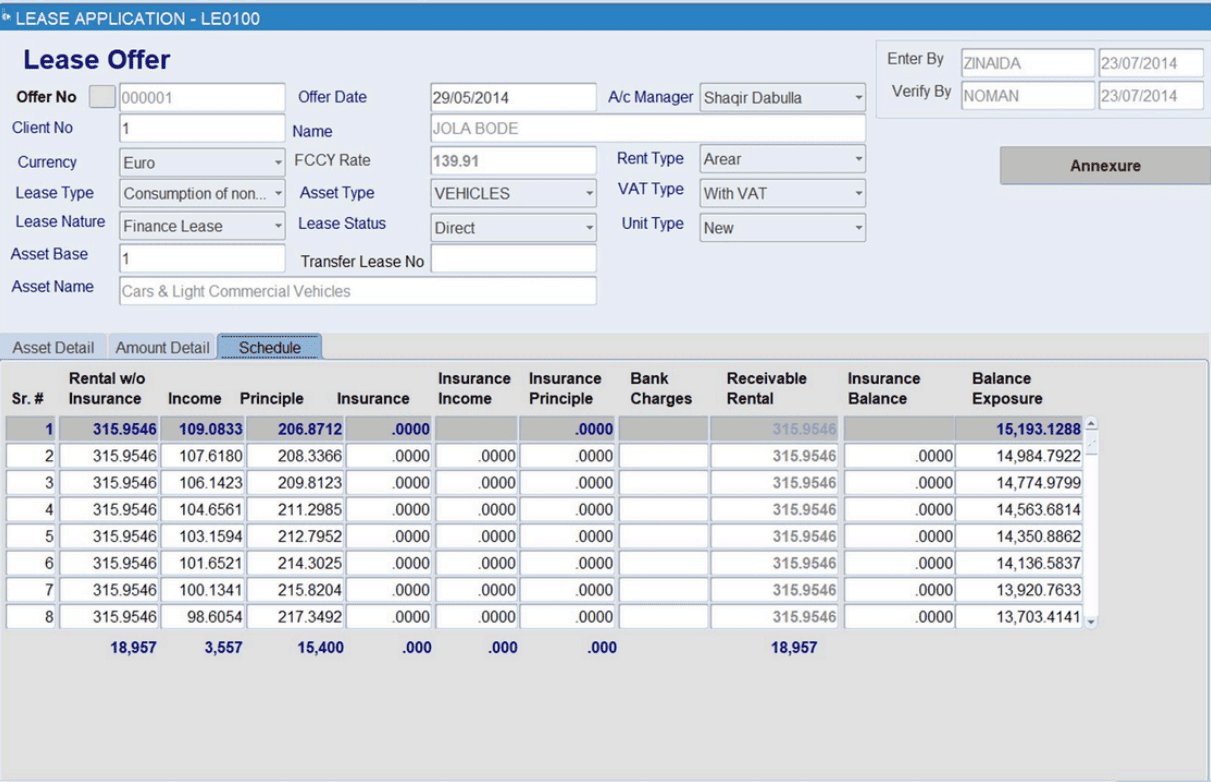 Lease Offer Creation
